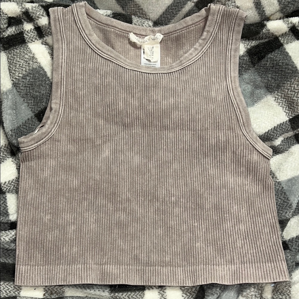 Ribbed Gray Tank Top